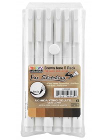  Marvy Uchida Brown Tone Brush - Pack of 6